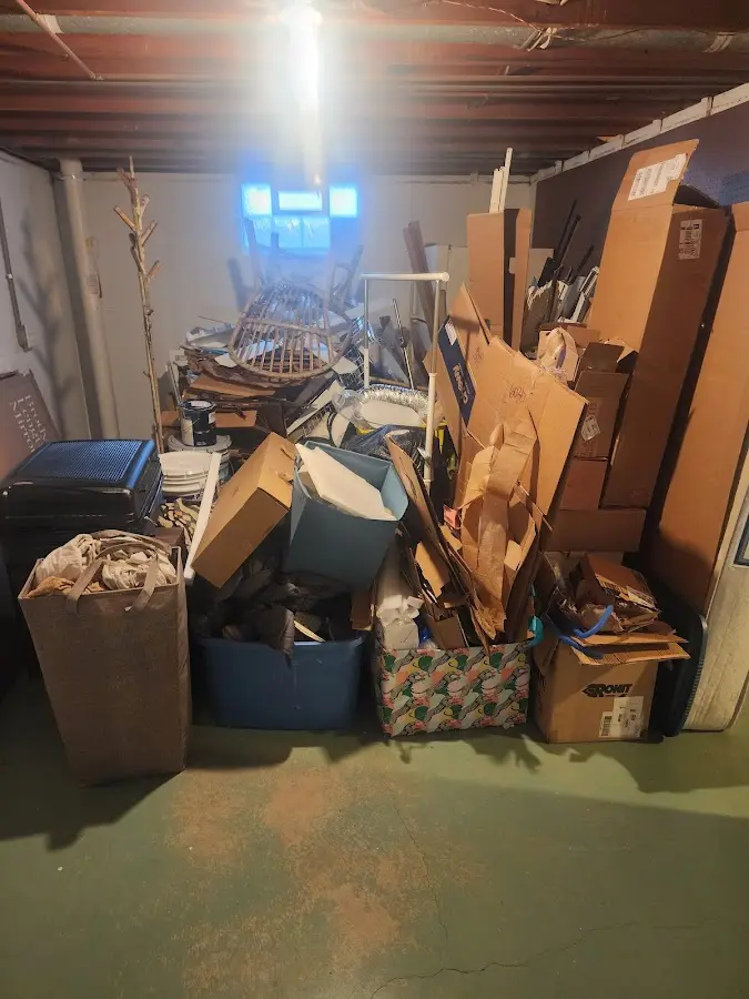 Roll-off dumpster container at job site for 6 Yard Dumpster Rental in Belchertown